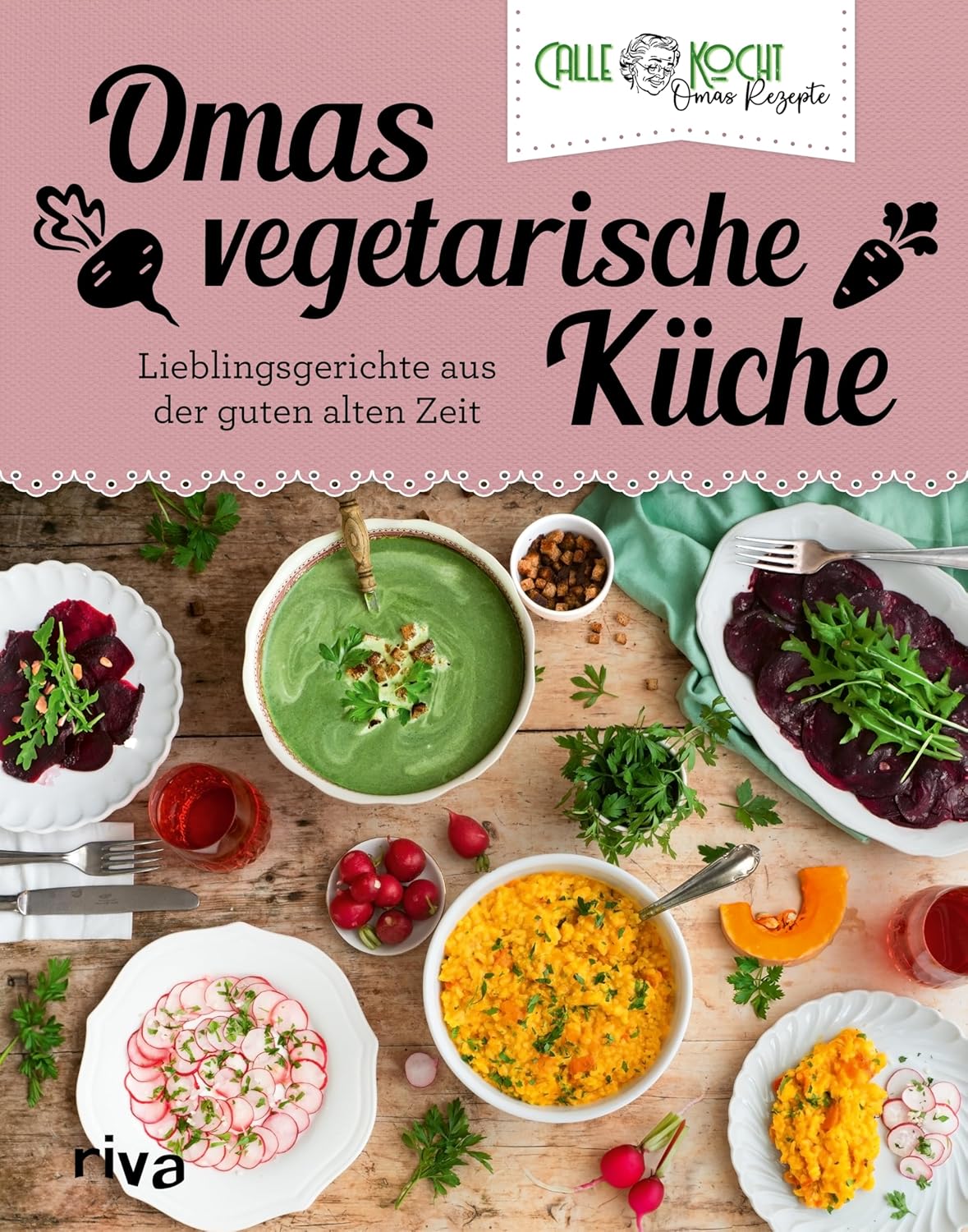 Kochbuch "Omas vegetarische Küche" mit 4 passenden Gewürzen